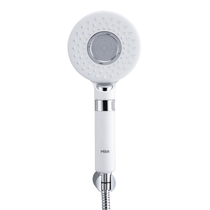 MILA Blanc Hand Shower - MBHC0204WT, Matt White Hand Shower, Multi Function, 3 Function Filter Shower: Rain/Center Water/Slow Stop Water